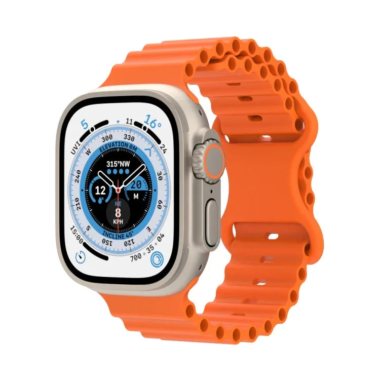 Dây đồng hồ silicone phong cách đại dương, Dành cho Apple Watch Ultra 49mm / Series 8&7 45mm / SE 2&6&SE&5&4 44mm / 3&2&1 42mm, Dành cho Apple Watch Series 8&7 41mm / SE 2&6&SE&5&4 40mm / 3&2&1 38mm