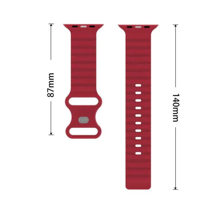 Dây đồng hồ silicone phong cách đại dương, Dành cho Apple Watch Ultra 49mm / Series 8&7 45mm / SE 2&6&SE&5&4 44mm / 3&2&1 42mm, Dành cho Apple Watch Series 8&7 41mm / SE 2&6&SE&5&4 40mm / 3&2&1 38mm