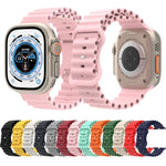 Dây đồng hồ silicone phong cách đại dương, Dành cho Apple Watch Ultra 49mm / Series 8&7 45mm / SE 2&6&SE&5&4 44mm / 3&2&1 42mm, Dành cho Apple Watch Series 8&7 41mm / SE 2&6&SE&5&4 40mm / 3&2&1 38mm