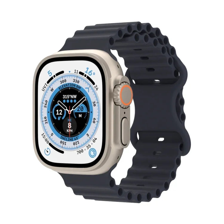 Dây đồng hồ silicone phong cách đại dương, Dành cho Apple Watch Ultra 49mm / Series 8&7 45mm / SE 2&6&SE&5&4 44mm / 3&2&1 42mm, Dành cho Apple Watch Series 8&7 41mm / SE 2&6&SE&5&4 40mm / 3&2&1 38mm