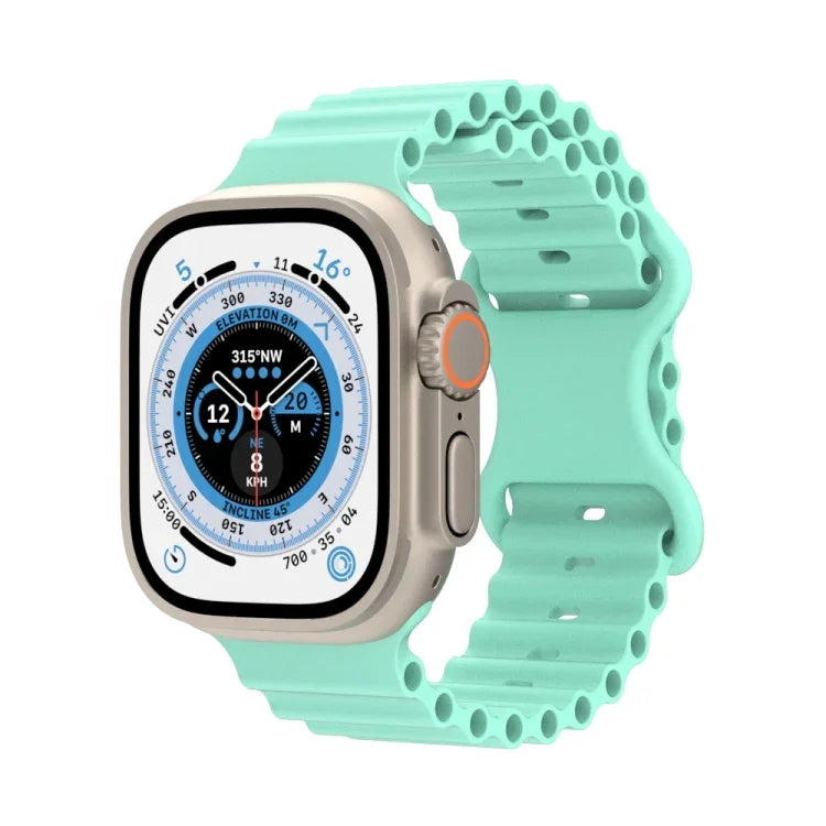 Dây đồng hồ silicone phong cách đại dương, Dành cho Apple Watch Ultra 49mm / Series 8&7 45mm / SE 2&6&SE&5&4 44mm / 3&2&1 42mm, Dành cho Apple Watch Series 8&7 41mm / SE 2&6&SE&5&4 40mm / 3&2&1 38mm