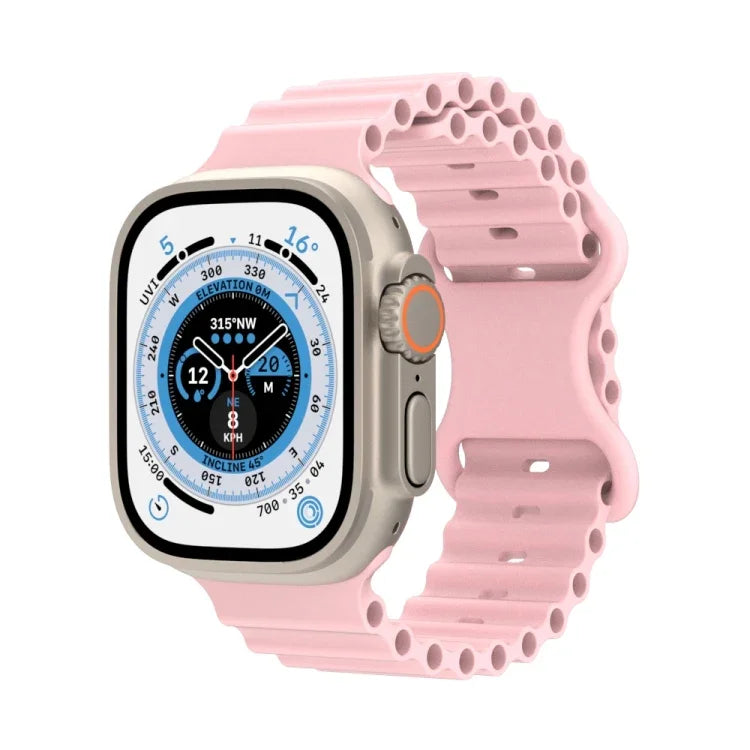 Dây đồng hồ silicone phong cách đại dương, Dành cho Apple Watch Ultra 49mm / Series 8&7 45mm / SE 2&6&SE&5&4 44mm / 3&2&1 42mm, Dành cho Apple Watch Series 8&7 41mm / SE 2&6&SE&5&4 40mm / 3&2&1 38mm