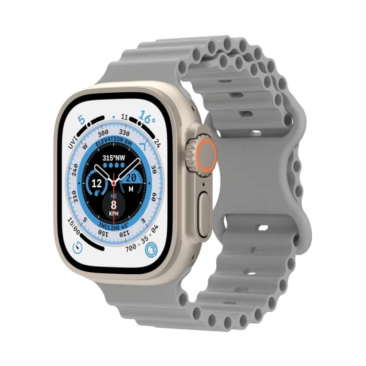 Dây đồng hồ silicone phong cách đại dương, Dành cho Apple Watch Ultra 49mm / Series 8&7 45mm / SE 2&6&SE&5&4 44mm / 3&2&1 42mm, Dành cho Apple Watch Series 8&7 41mm / SE 2&6&SE&5&4 40mm / 3&2&1 38mm