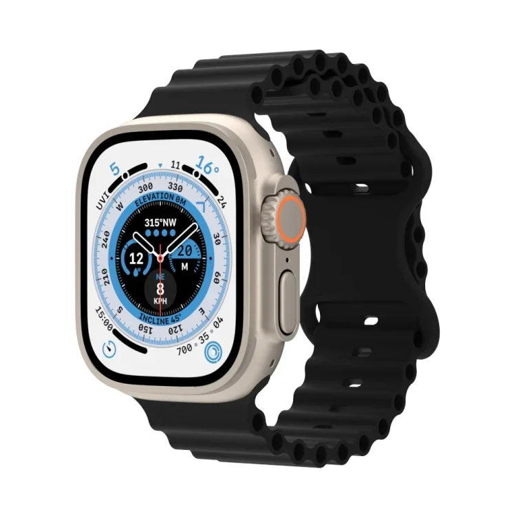 Dây đồng hồ silicone phong cách đại dương, Dành cho Apple Watch Ultra 49mm / Series 8&7 45mm / SE 2&6&SE&5&4 44mm / 3&2&1 42mm, Dành cho Apple Watch Series 8&7 41mm / SE 2&6&SE&5&4 40mm / 3&2&1 38mm