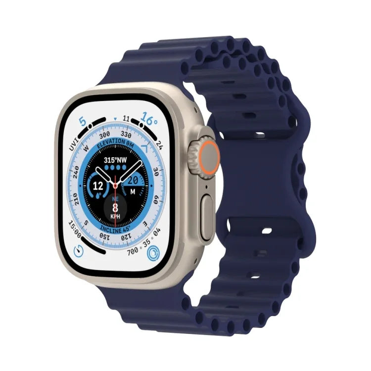 Dây đồng hồ silicone phong cách đại dương, Dành cho Apple Watch Ultra 49mm / Series 8&7 45mm / SE 2&6&SE&5&4 44mm / 3&2&1 42mm, Dành cho Apple Watch Series 8&7 41mm / SE 2&6&SE&5&4 40mm / 3&2&1 38mm