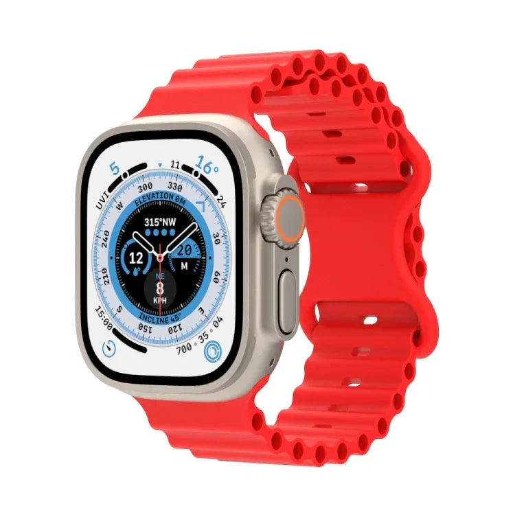 Dây đồng hồ silicone phong cách đại dương, Dành cho Apple Watch Ultra 49mm / Series 8&7 45mm / SE 2&6&SE&5&4 44mm / 3&2&1 42mm, Dành cho Apple Watch Series 8&7 41mm / SE 2&6&SE&5&4 40mm / 3&2&1 38mm
