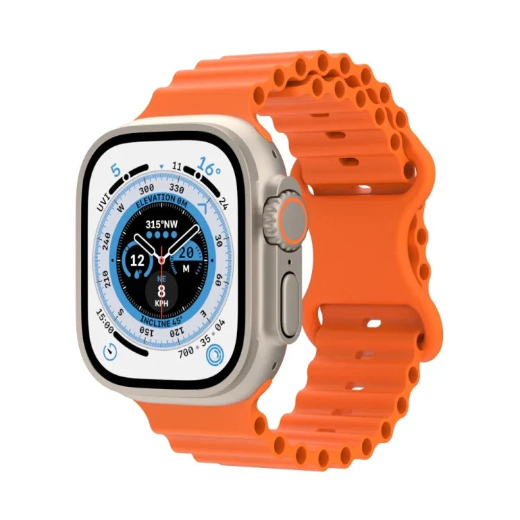 Dây đồng hồ silicone phong cách đại dương, Dành cho Apple Watch Ultra 49mm / Series 8&7 45mm / SE 2&6&SE&5&4 44mm / 3&2&1 42mm, Dành cho Apple Watch Series 8&7 41mm / SE 2&6&SE&5&4 40mm / 3&2&1 38mm