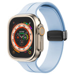 Solid Color Silicone Watch Band, For Apple Watch Series 8&7 41mm / SE 2&6&SE&5&4 40mm / 3&2&1 38mm, For Apple Watch Ultra 49mm / Series 8&7 45mm / SE 2&6&SE&5&4 44mm
