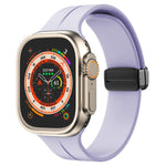 Solid Color Silicone Watch Band, For Apple Watch Series 8&7 41mm / SE 2&6&SE&5&4 40mm / 3&2&1 38mm, For Apple Watch Ultra 49mm / Series 8&7 45mm / SE 2&6&SE&5&4 44mm