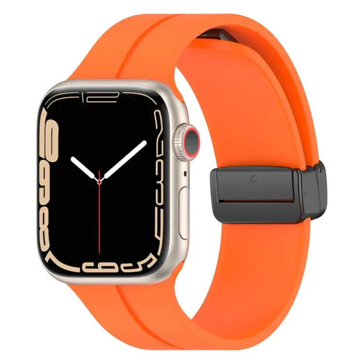 Solid Color Silicone Watch Band, For Apple Watch Ultra 49mm / Series 8&7 45mm / SE 2&6&SE&5&4 44mm, For Apple Watch Series 8&7 41mm / SE 2&6&SE&5&4 40mm / 3&2&1 38mm