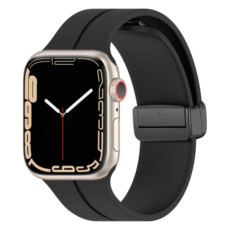 Solid Color Silicone Watch Band, For Apple Watch Ultra 49mm / Series 8&7 45mm / SE 2&6&SE&5&4 44mm, For Apple Watch Series 8&7 41mm / SE 2&6&SE&5&4 40mm / 3&2&1 38mm