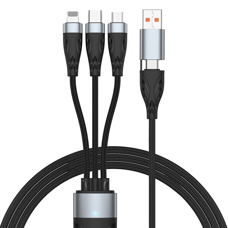 Cáp sạc dữ liệu nhanh ADC-008 100W USB/Type-C sang Type-C + 8 Pin + Micro USB hai sang ba tương thích hoàn toàn, dài 1.2m, 2m