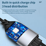 Cáp dữ liệu sạc nhanh tương thích đầy đủ ADC-008 66W USB sang USB-C/Type-C + 8 Pin + Micro USB 3 trong 1, 1.2m, 2m