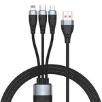 Cáp dữ liệu sạc nhanh tương thích đầy đủ ADC-008 66W USB sang USB-C/Type-C + 8 Pin + Micro USB 3 trong 1, 1.2m, 2m