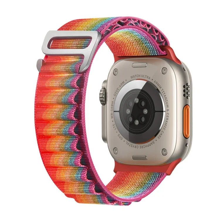 Dây đồng hồ nylon khóa bạc, Dành cho Apple Watch Ultra 49mm / Series 8&7 45mm / SE 2&6&SE&5&4 44mm, Dành cho Apple Watch Series 8&7 41mm / SE 2&6&SE&5&4 40mm / 3&2&1 38mm