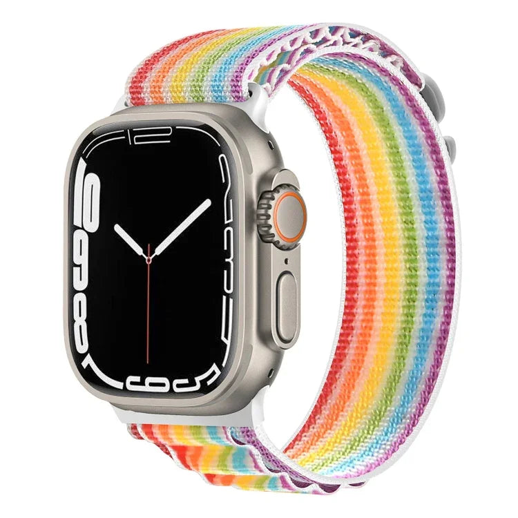Dây đồng hồ nylon khóa bạc, Dành cho Apple Watch Ultra 49mm / Series 8&7 45mm / SE 2&6&SE&5&4 44mm, Dành cho Apple Watch Series 8&7 41mm / SE 2&6&SE&5&4 40mm / 3&2&1 38mm