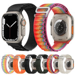 Dây đồng hồ nylon khóa bạc, Dành cho Apple Watch Ultra 49mm / Series 8&7 45mm / SE 2&6&SE&5&4 44mm, Dành cho Apple Watch Series 8&7 41mm / SE 2&6&SE&5&4 40mm / 3&2&1 38mm