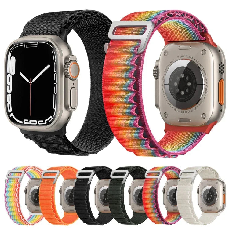 Dây đồng hồ nylon khóa bạc, Dành cho Apple Watch Ultra 49mm / Series 8&7 45mm / SE 2&6&SE&5&4 44mm, Dành cho Apple Watch Series 8&7 41mm / SE 2&6&SE&5&4 40mm / 3&2&1 38mm