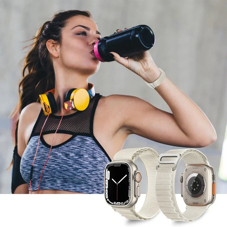 Dây đồng hồ nylon khóa bạc, Dành cho Apple Watch Ultra 49mm / Series 8&7 45mm / SE 2&6&SE&5&4 44mm, Dành cho Apple Watch Series 8&7 41mm / SE 2&6&SE&5&4 40mm / 3&2&1 38mm