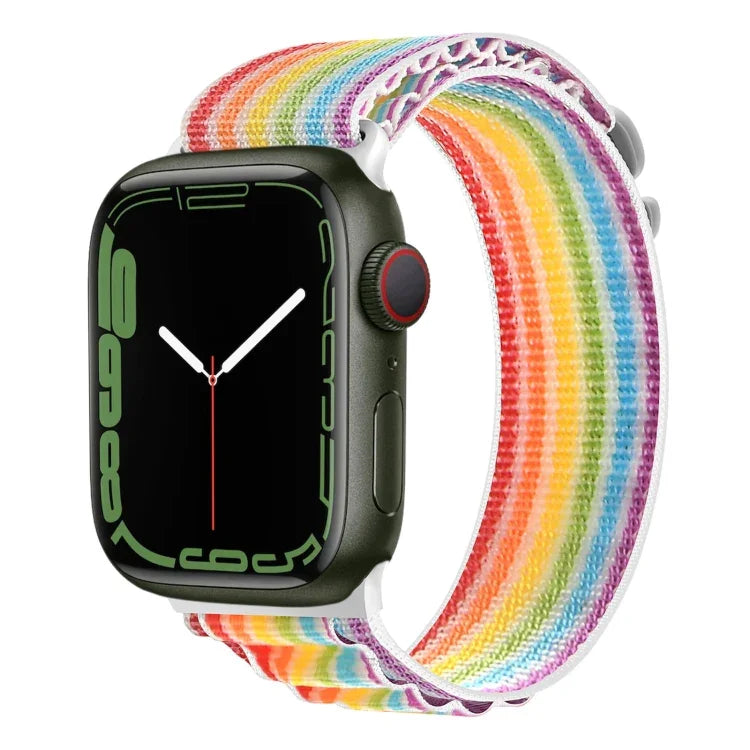 Dây đồng hồ nylon khóa bạc, Dành cho Apple Watch Ultra 49mm / Series 8&7 45mm / SE 2&6&SE&5&4 44mm, Dành cho Apple Watch Series 8&7 41mm / SE 2&6&SE&5&4 40mm / 3&2&1 38mm
