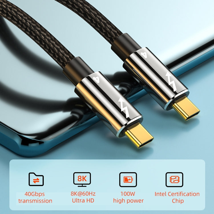 Cáp dữ liệu đa chức năng Thunderbolt 4 Type-C 100W, dài 0.3m, 0.5m, 0.8m, 1m