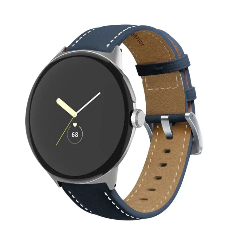 Dây đồng hồ da thật khâu đuôi nhọn, dành cho Google Pixel Watch 4 / 3 / 2 / 1 41mm