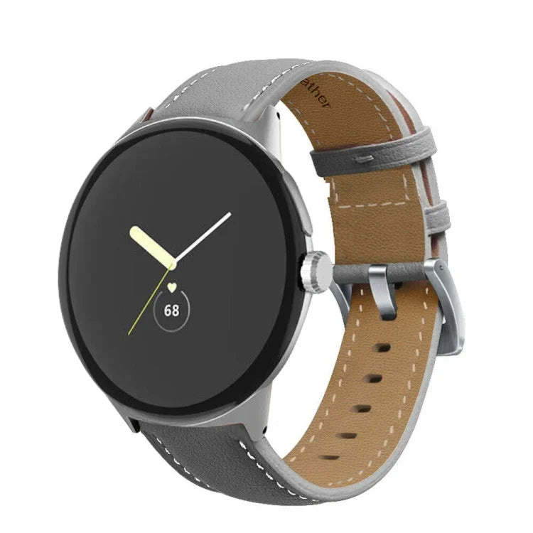Dây đồng hồ da thật khâu đuôi nhọn, dành cho Google Pixel Watch 4 / 3 / 2 / 1 41mm