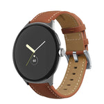 Dây đồng hồ da thật khâu đuôi nhọn, dành cho Google Pixel Watch 4 / 3 / 2 / 1 41mm
