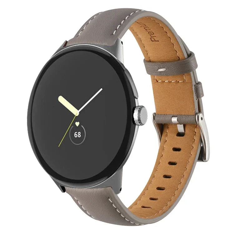 Dây đồng hồ da thật khâu đuôi nhọn, dành cho Google Pixel Watch 4 / 3 / 2 / 1 41mm