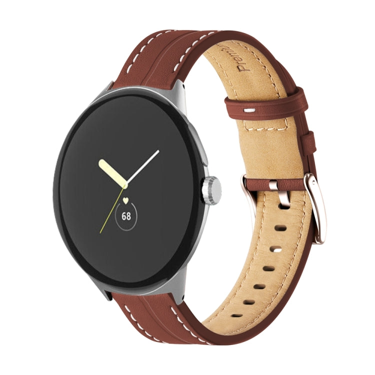 Dây đồng hồ da thật có rãnh, Dành cho Google Pixel Watch 4 / 3 / 2 / 1 41mm
