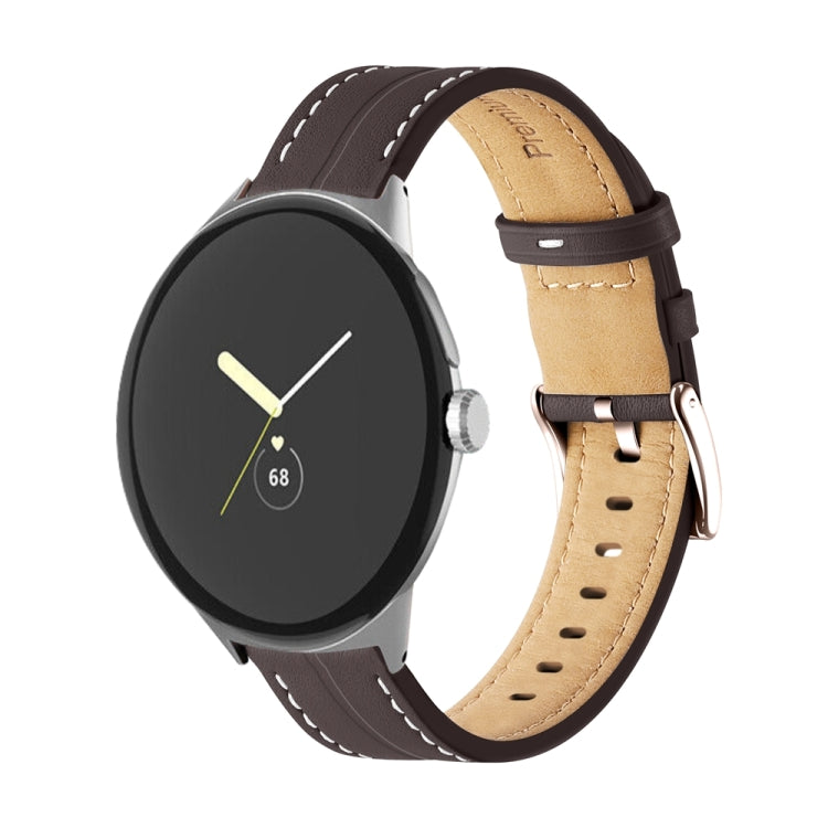 Dây đồng hồ da thật có rãnh, Dành cho Google Pixel Watch 4 / 3 / 2 / 1 41mm