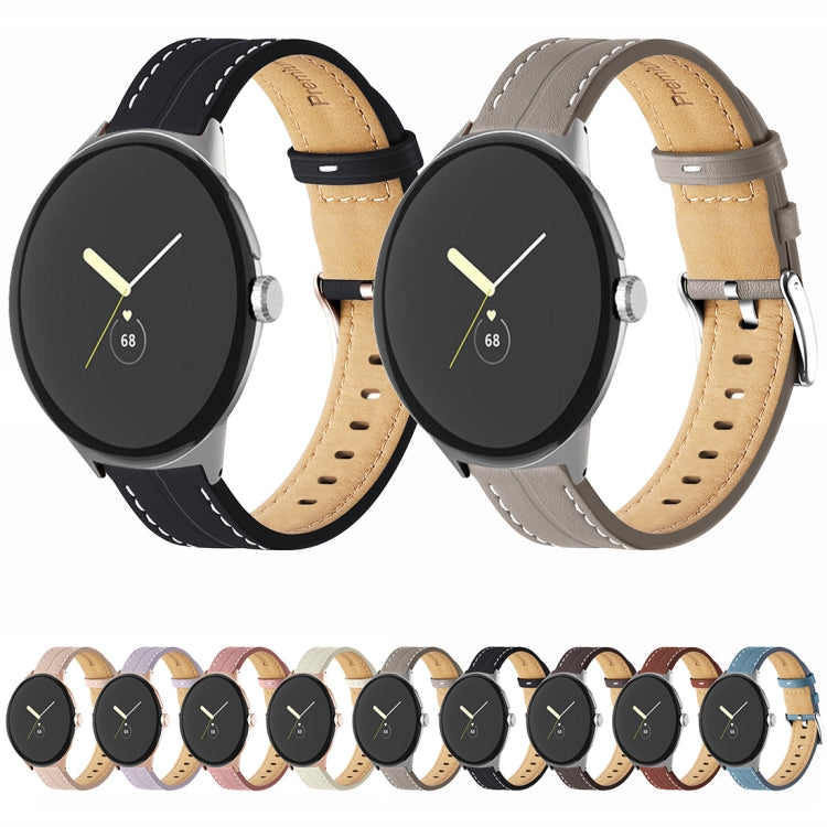 Dây đồng hồ da thật có rãnh, Dành cho Google Pixel Watch 4 / 3 / 2 / 1 41mm