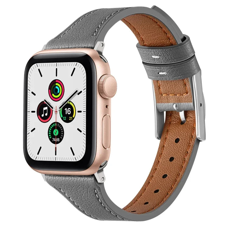 Dây đồng hồ da thật thoáng khí cho Apple Watch, Series 8&7 45mm / SE 2&6&SE&5&4 44mm / 3&2&1 42mm, Series 8&7 41mm / SE 2&6&SE&5&4 40mm / 3&2&1 38mm