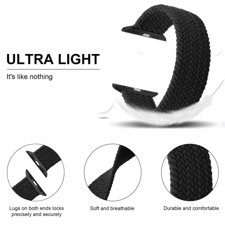 Dây đồng hồ nylon bện một vòng cho Apple Watch Series 8&7 41mm / SE 2&6&SE&5&4 40mm / 3&2&1 38mm, Dành cho Apple Watch Series 8&7 41mm,155mm, Dành cho Apple Watch Series 8&7 41mm, 155mm