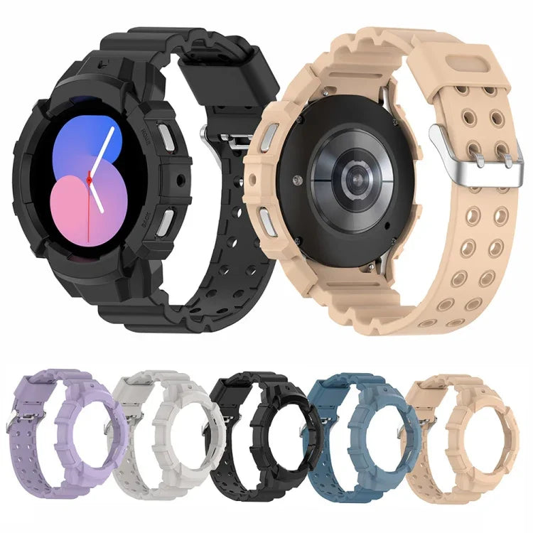 Dây đồng hồ silicone Armor + ốp bảo vệ, cho Samsung Galaxy Watch5 40mm, Samsung Galaxy Watch5 44mm, Samsung Galaxy Watch4 40mm, Samsung Galaxy Watch4 44mm