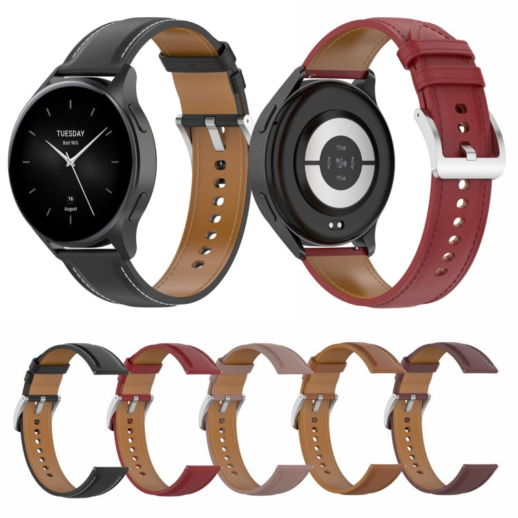 22mm Genuine Leather Watch Band, For Huawei Watch Buds/Xiaomi Watch S2