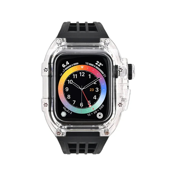 Dây đồng hồ ốp trong suốt cao su flo, Dành cho Apple Watch Series 8&7 45mm, Dành cho Apple Watch Series 8&7 45mm/SE 2&6&SE&5&4 44mm