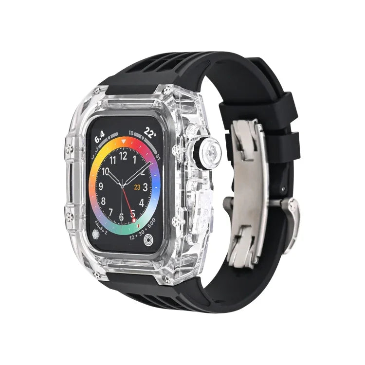 Dây đồng hồ ốp trong suốt cao su flo, Dành cho Apple Watch Series 8&7 45mm, Dành cho Apple Watch Series 8&7 45mm/SE 2&6&SE&5&4 44mm