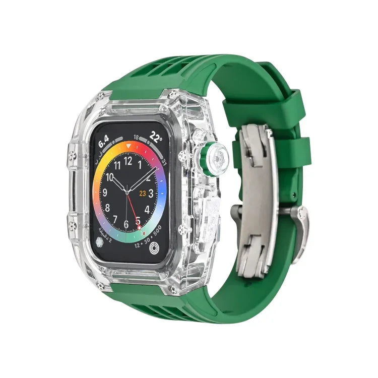 Dây đồng hồ ốp trong suốt cao su flo, Dành cho Apple Watch Series 8&7 45mm, Dành cho Apple Watch Series 8&7 45mm/SE 2&6&SE&5&4 44mm