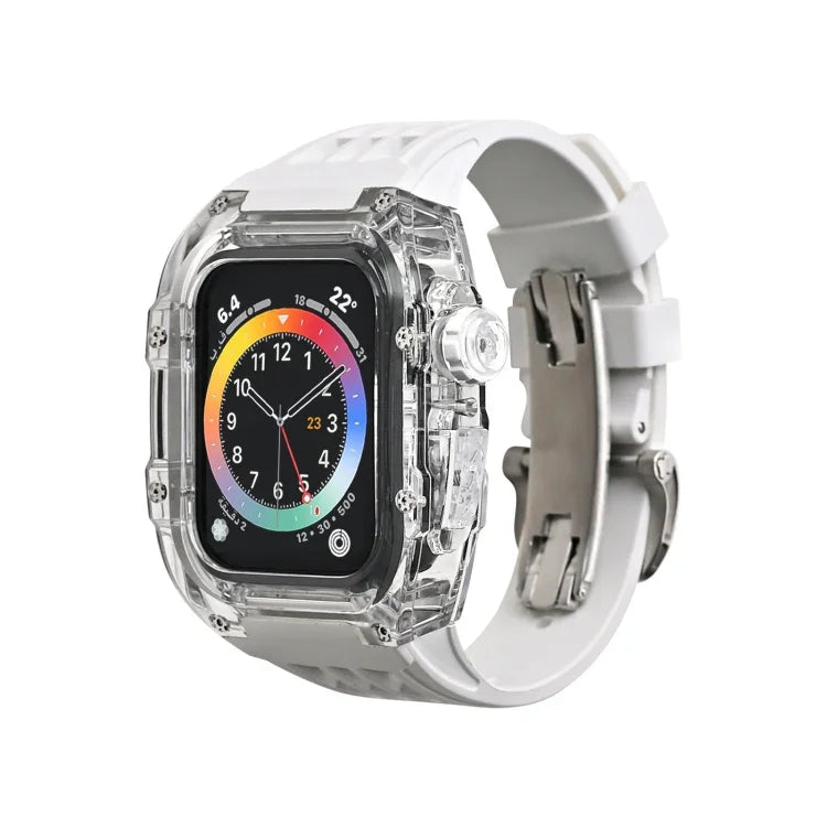 Dây đồng hồ ốp trong suốt cao su flo, Dành cho Apple Watch Series 8&7 45mm, Dành cho Apple Watch Series 8&7 45mm/SE 2&6&SE&5&4 44mm