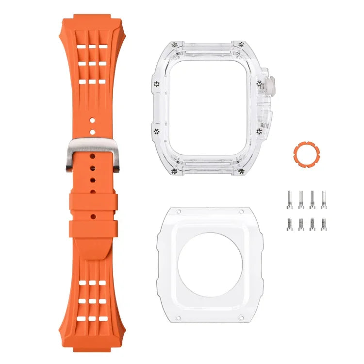 Dây đồng hồ ốp trong suốt cao su flo, Dành cho Apple Watch Series 8&7 45mm, Dành cho Apple Watch Series 8&7 45mm/SE 2&6&SE&5&4 44mm
