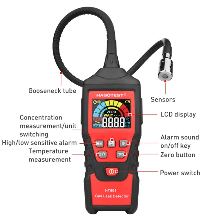 Máy phát hiện khí cháy HABOTEST HT601A dùng pin, model HT601A