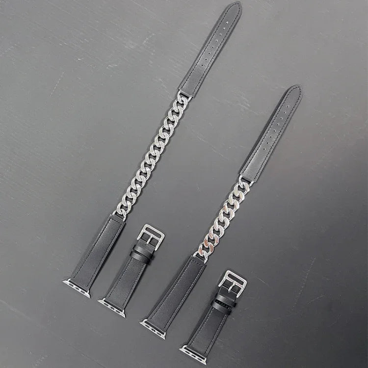 Dây đồng hồ thép không gỉ da thật vòng đôi, Dành cho Apple Watch Ultra 49mm / Series 8&7 45mm, Dành cho Apple Watch Series 8&7 41mm