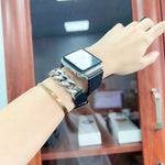 Dây đồng hồ thép không gỉ da thật vòng đôi, Dành cho Apple Watch Ultra 49mm / Series 8&7 45mm, Dành cho Apple Watch Series 8&7 41mm