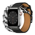 Dây đồng hồ thép không gỉ da thật vòng đôi, Dành cho Apple Watch Ultra 49mm / Series 8&7 45mm, Dành cho Apple Watch Series 8&7 41mm