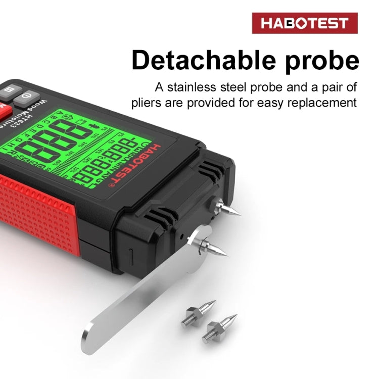 Máy đo độ ẩm gỗ kỹ thuật số đa chức năng cầm tay HABOTEST HT633, HT633
