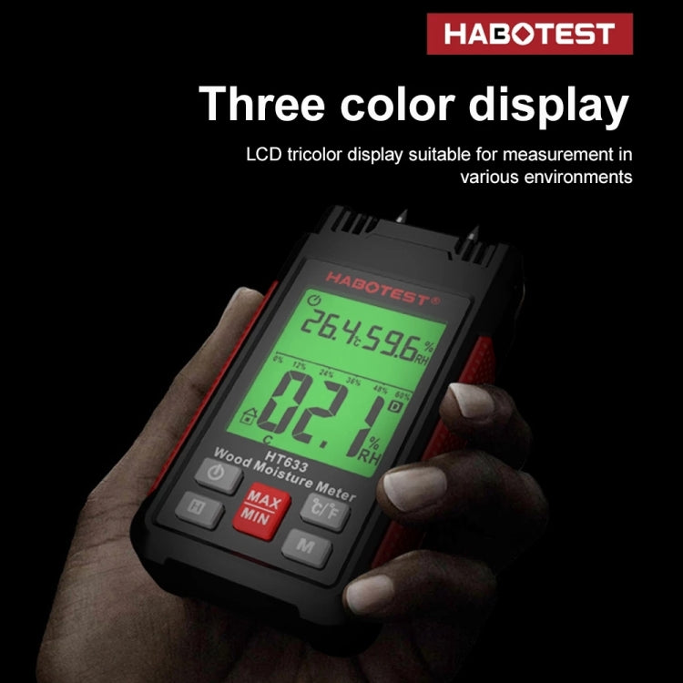 Máy đo độ ẩm gỗ kỹ thuật số đa chức năng cầm tay HABOTEST HT633, HT633