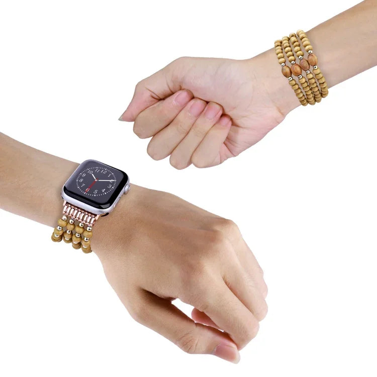 Dây đồng hồ hạt gỗ, Dành cho Apple Watch Ultra 49mm / Series 8&7 45mm, Dành cho Apple Watch Series 8&7 41mm
