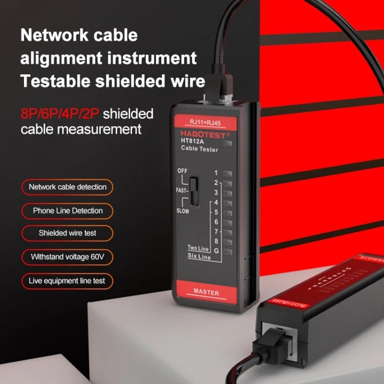 Máy kiểm tra đường dây điện thoại và mạng 2 trong 1 HABOTEST HT812A, HT812A