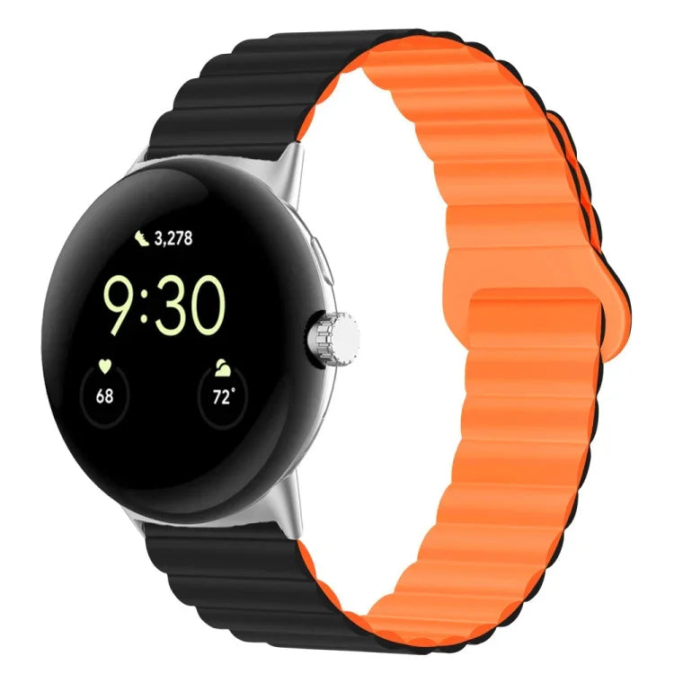 Dây đồng hồ silicone khóa cài ngược nam châm, cho Google Pixel Watch 4 / 3 / 2 / 1 41mm